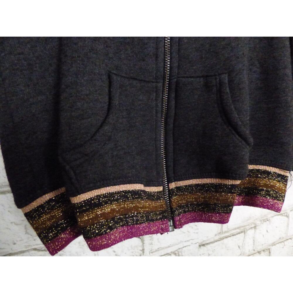 $74 Spiritual Gangster Namaste Patch Full Zip Girl's Gray Yoga Hoodie 12 NEW - Picture 3 of 8